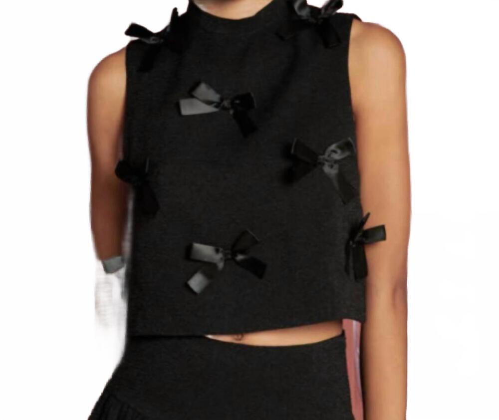 NEW SISTER JANE birdie bow top in black